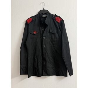 Shrine Of Hollywood Military Shirt Vintage Men’s S Button Up Gothic